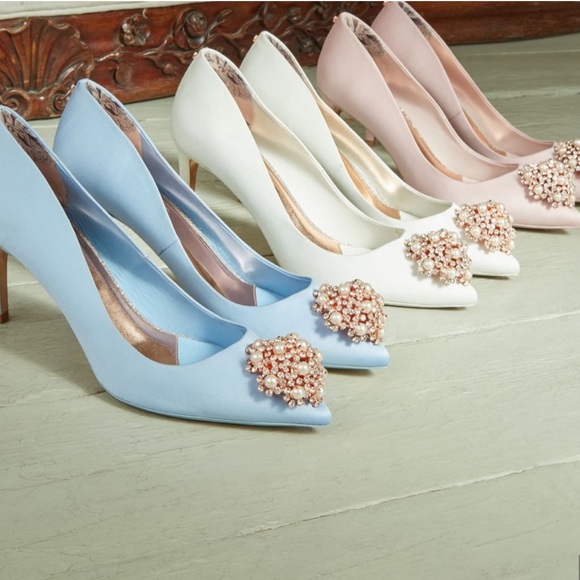 Ted Baker Darlill Metallic Brooch Heel Pump Silver Ted Baker London - Picture 11 of 16